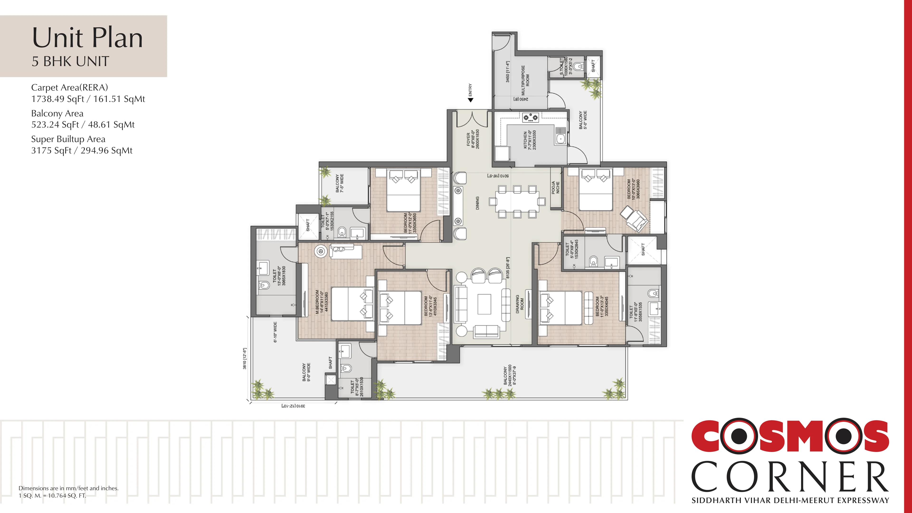 5 BHK Floor Plan Layout